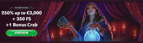 Astromania Welcome Bonus banner showing 250% up to $3,000 + 350 Free Spins